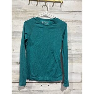 Figs Seamless Long Sleeve Shirt Women XS Teal Fitted Underscrub Athletic